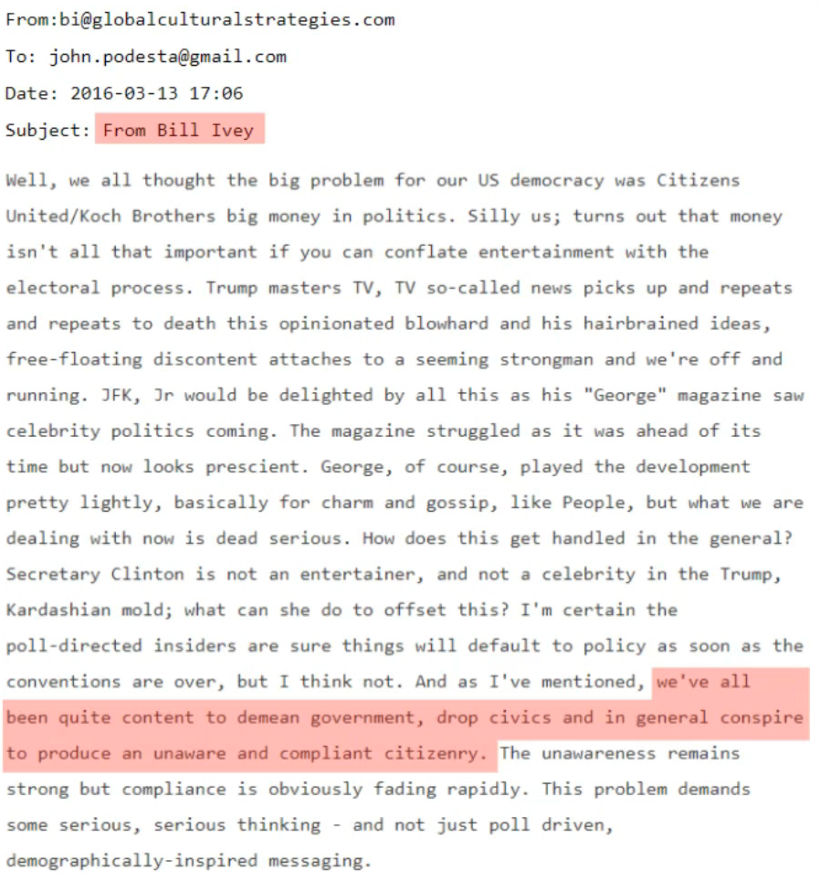 e-mail to Podesta