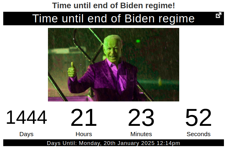 Time until end of Biden regime