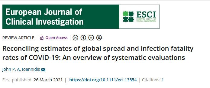 Ioannidis: Covid19 mortality 0.15%