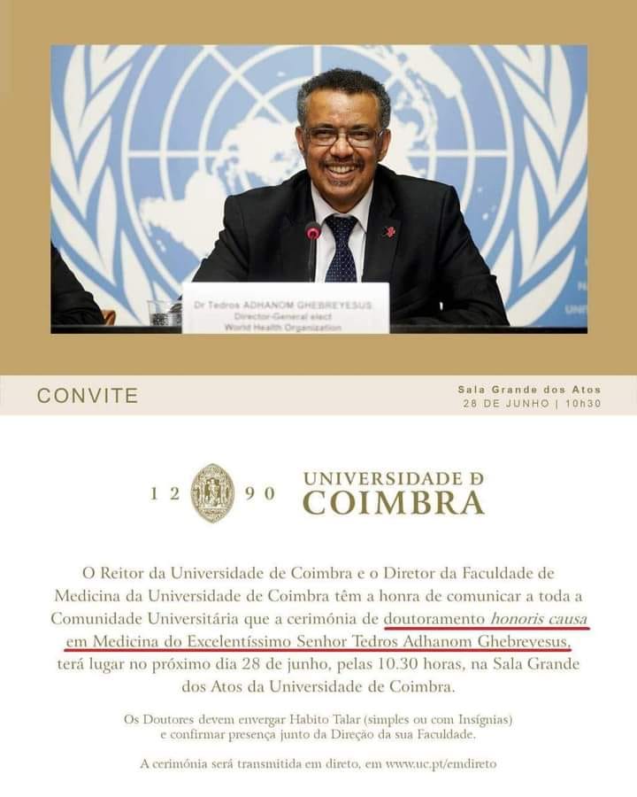 Tedros
                            University of Coimbra Honoris Causa